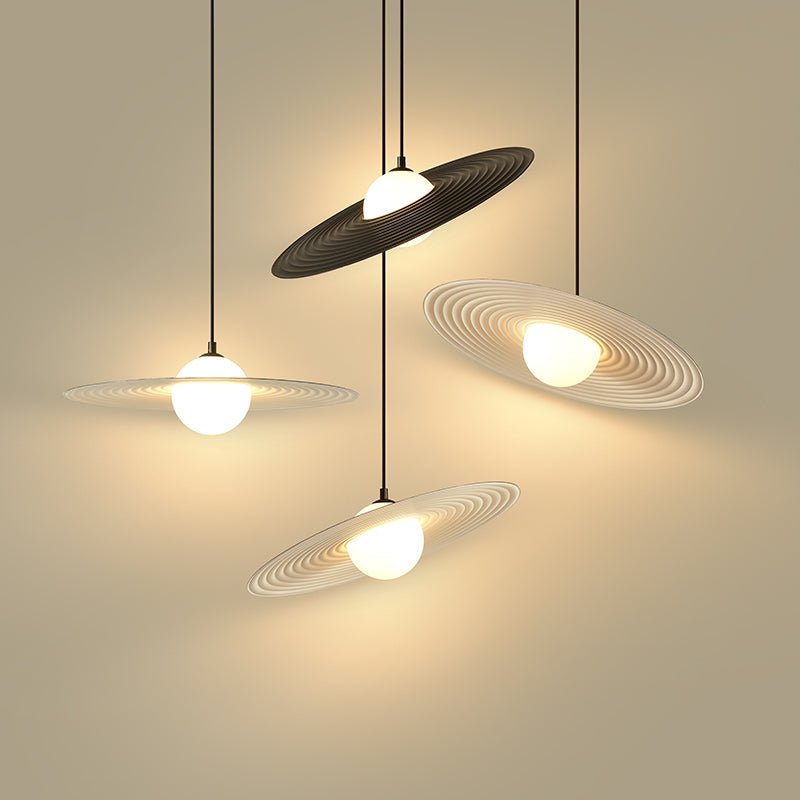 Lustra Suspension en Plaque LED PE Blanche et Noire - Neutralighting