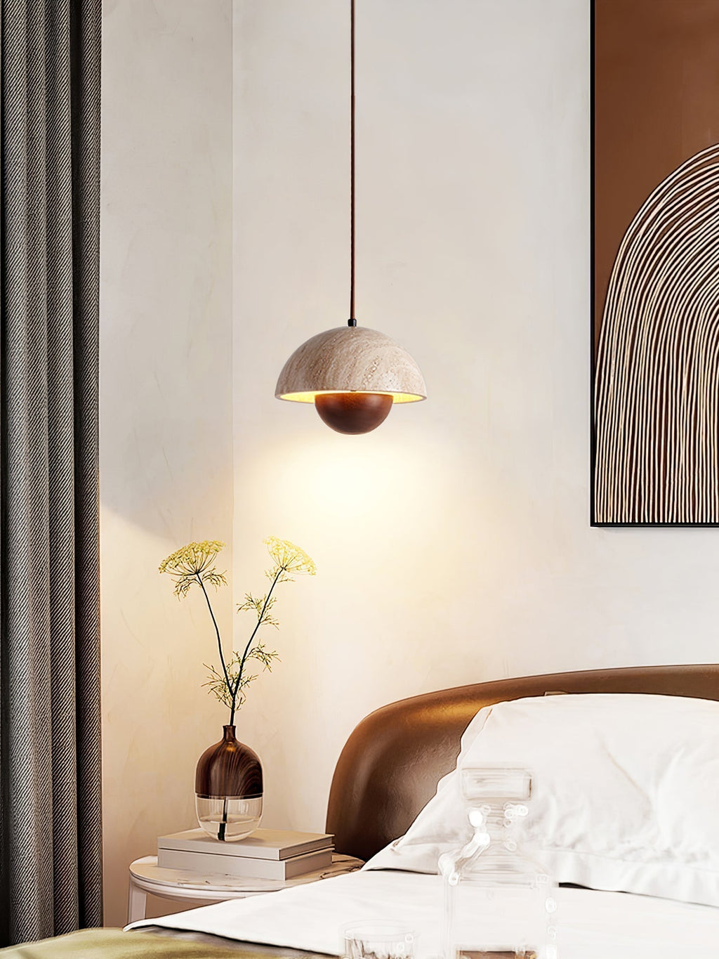Ersile Suspension en Bois et Travertin - Neutralighting