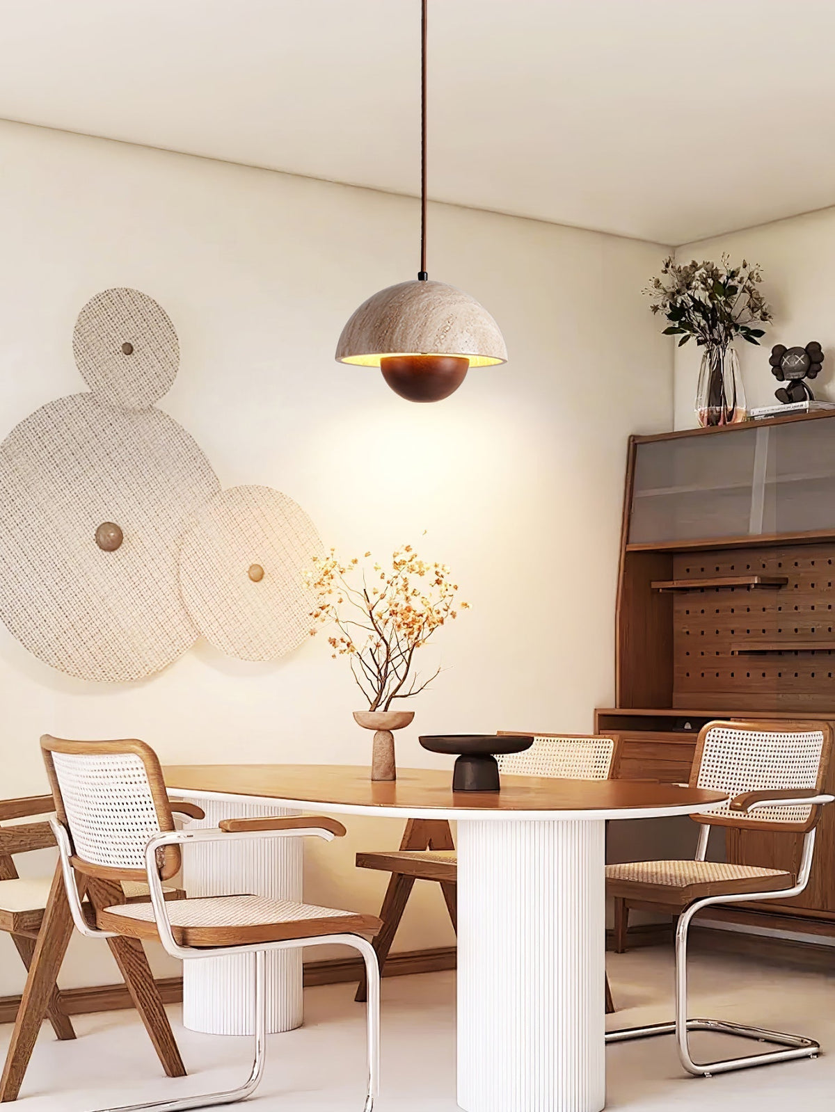 Ersile Suspension en Bois et Travertin - Neutralighting