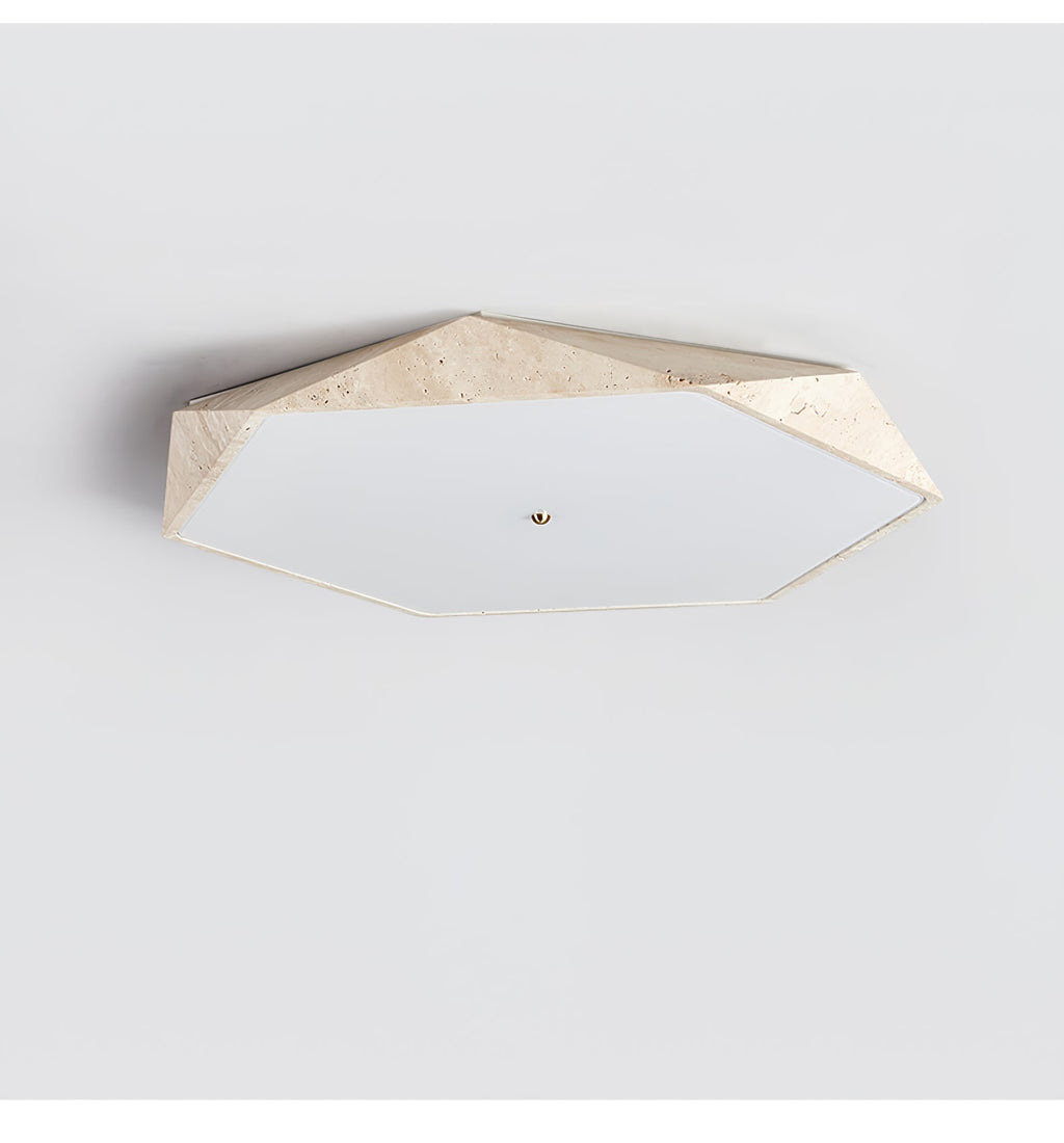 Hexagonal Lumière de Plafond Élégante en Travertin - Neutralighting