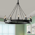 Silva Ronde Industrielle LED Suspension Noir Métal Chambre à coucher - Neutralighting