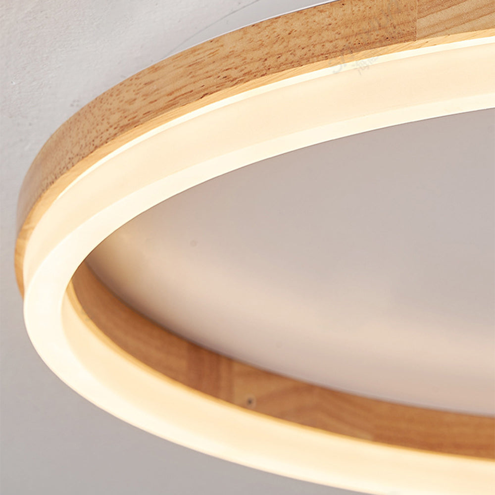 Muto Plafonnier Rond Naturel, Bois/Acrylique, Chambre - Neutralighting