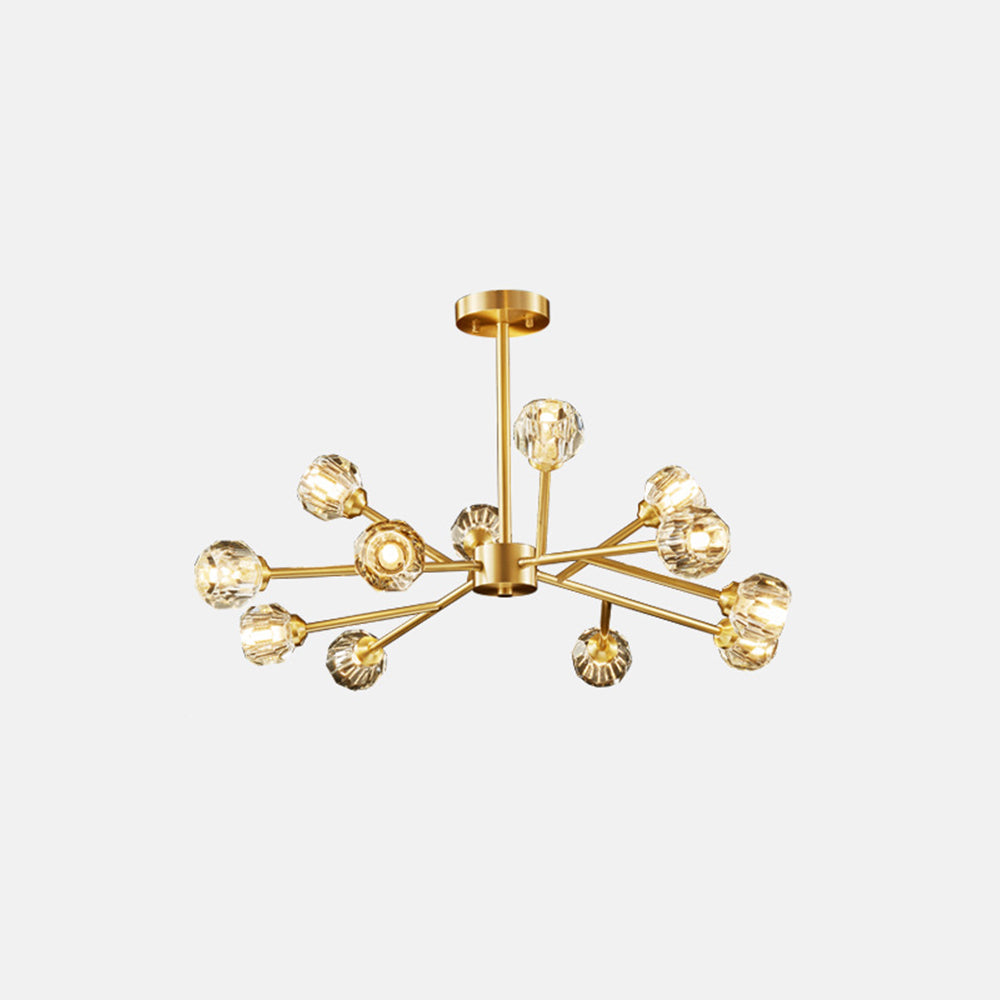 Valentina Luminaires Suspensions Multi Balle Moderne Cuivre/Cristal Noir/Doré Salon/Salle à Manger - Neutralighting