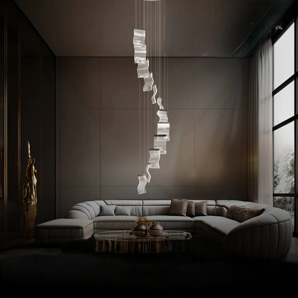 Kristy Moderne Or LED Lustre Métal Acrylique Chambre/Salon - Neutralighting