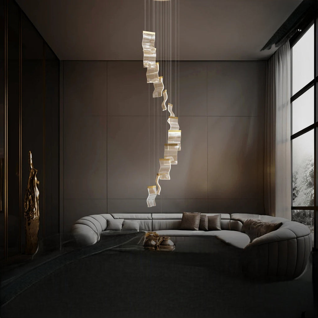 Kristy Moderne Or LED Lustre Métal Acrylique Chambre/Salon - Neutralighting