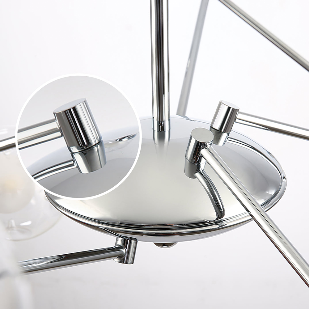 Valentina Lustre Bauhaus Nordique Argent Métal Verre Salon - Neutralighting