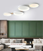 Fylo Plafonnier Rond Moderne. Métal/Bois. Blanc/Gris/Vert. Salon - Neutralighting