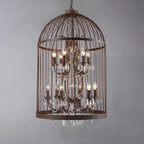 Arisha Industrielle LED Suspension Noir Métal Cristal Salon Salle à manger - Neutralighting
