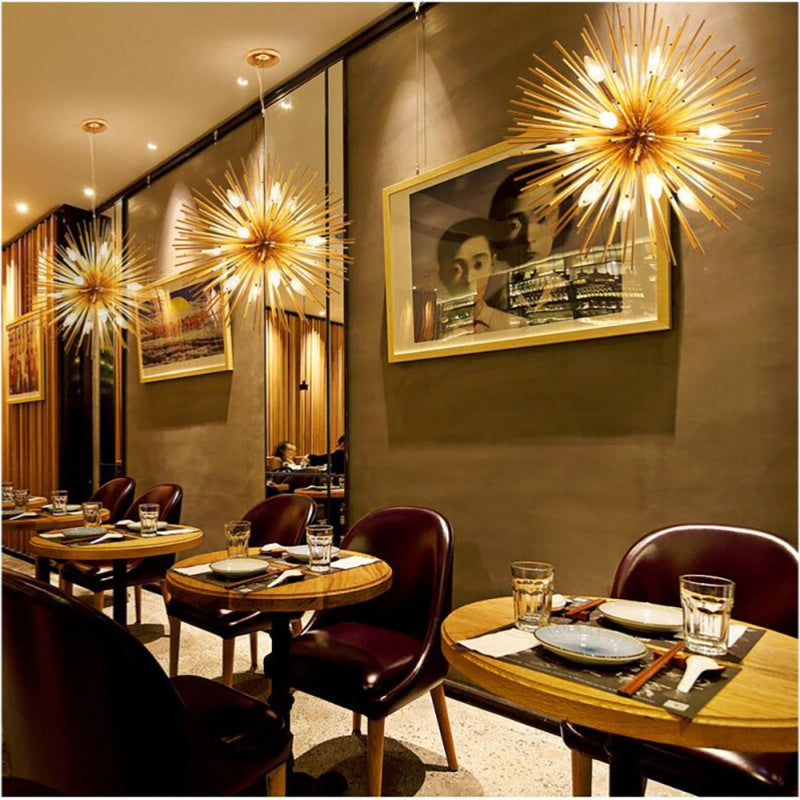 Arisha Moderne LED Lustre Or Métal Salle À Manger Chambre À Coucher - Neutralighting