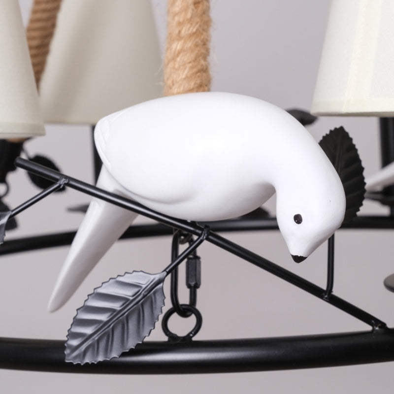 Epoch Vintage LED Lustre Noir Métal Tissu Salon/Chambre À Coucher - Neutralighting