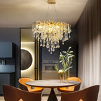 Arisha Lustre Fleur Luxueux, Metal/Cristal, Or, Salon - Neutralighting