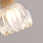 Arisha Applique Murale Fleur Moderne, Bois/Verre, Bois, Cuisine/Couloir - Neutralighting