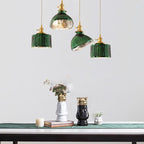 Valentina Suspension Cylindre/Géométrie Vintage, Métal/Verre, Vert, Salle à Manger - Neutralighting