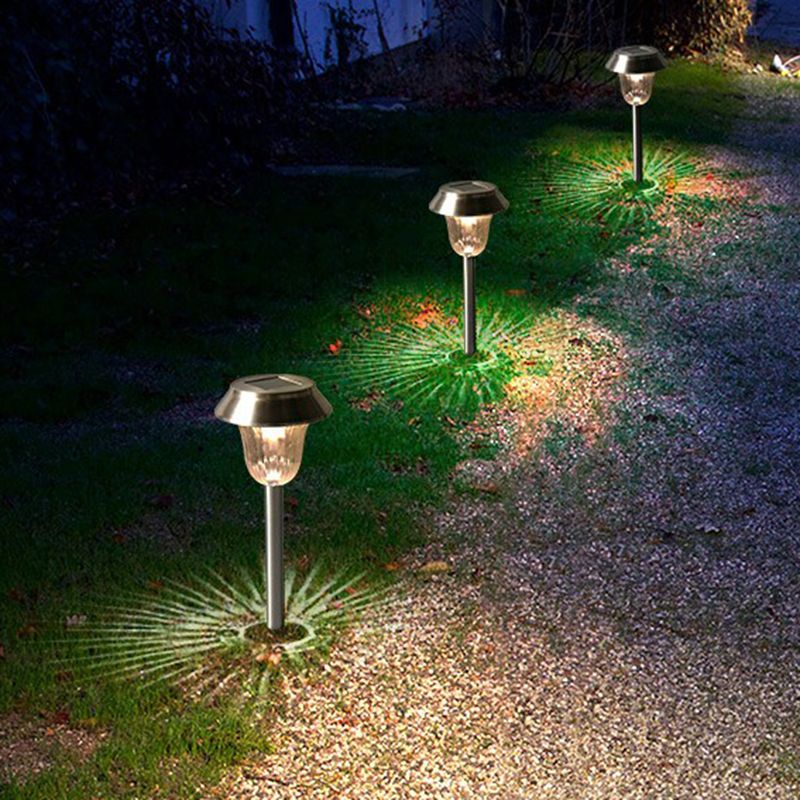 Ray Borne Extérieure Cylindre Moderne, Métal/Acrylique, Argent, Jardin - Neutralighting
