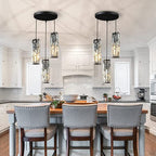 Kristy Suspension Cylindre/Multi Cristal, Métal/Cristal, Doré/Noir, Salon - Neutralighting