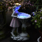 Aria Lampadaire Fille Arc Deco, Résine, Rose, Extérieur - Neutralighting