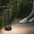 Ray Borne Extérieure Cylindrique Simple, Métal, Noir, Jardin - Neutralighting