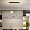 Arisha Suspension Linéaire Naturelle, Noir/Blanc/Or, Salon - Neutralighting