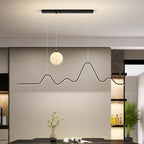 Arisha Suspension Linéaire Naturelle, Noir/Blanc/Or, Salon - Neutralighting