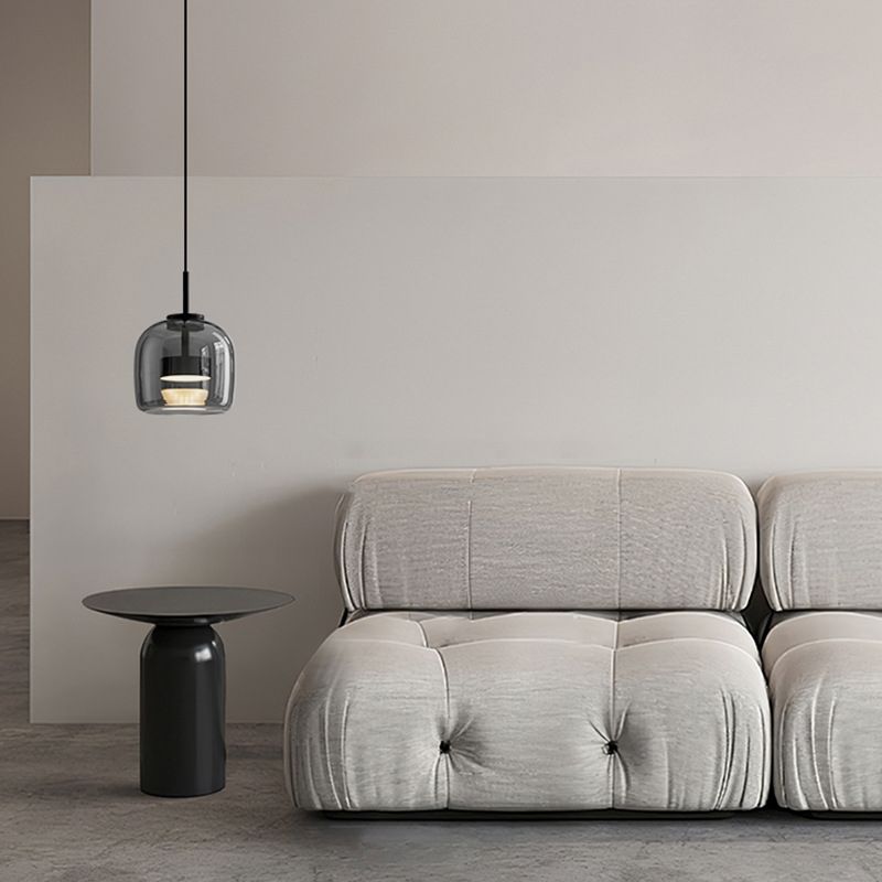 Valentina Suspension Dôme Moderne, Verre, Noir, Salon - Neutralighting
