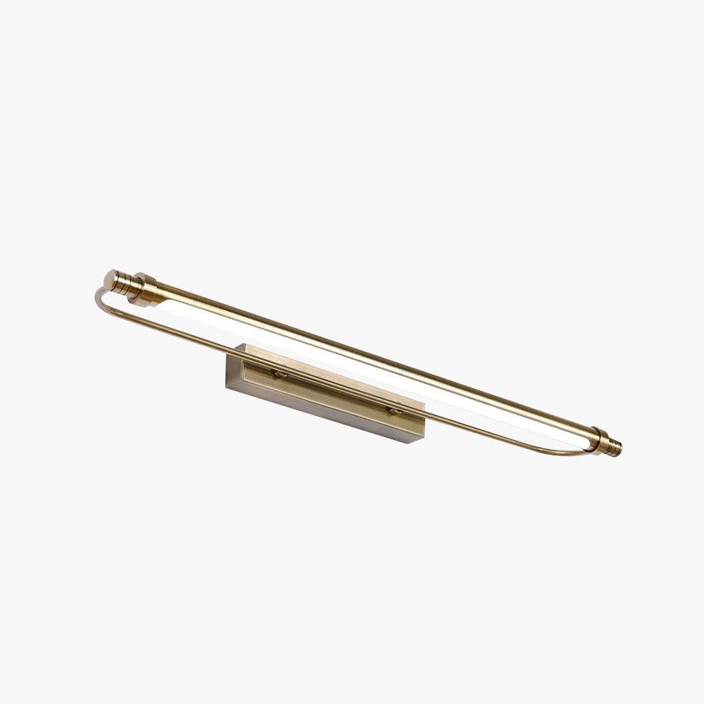 Arisha Applique Murale LED Minimaliste Linéaire, Métal/Acrylique, Or, Salle de Bain - Neutralighting