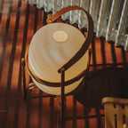 Muto Lampadaire Lanterne Moderne, Bois/Verre, Blanc/Bois, Salon - Neutralighting