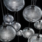 Valentina Suspension Globe Moderne, Verre/Métal, Noir/Or, Chambre - Neutralighting