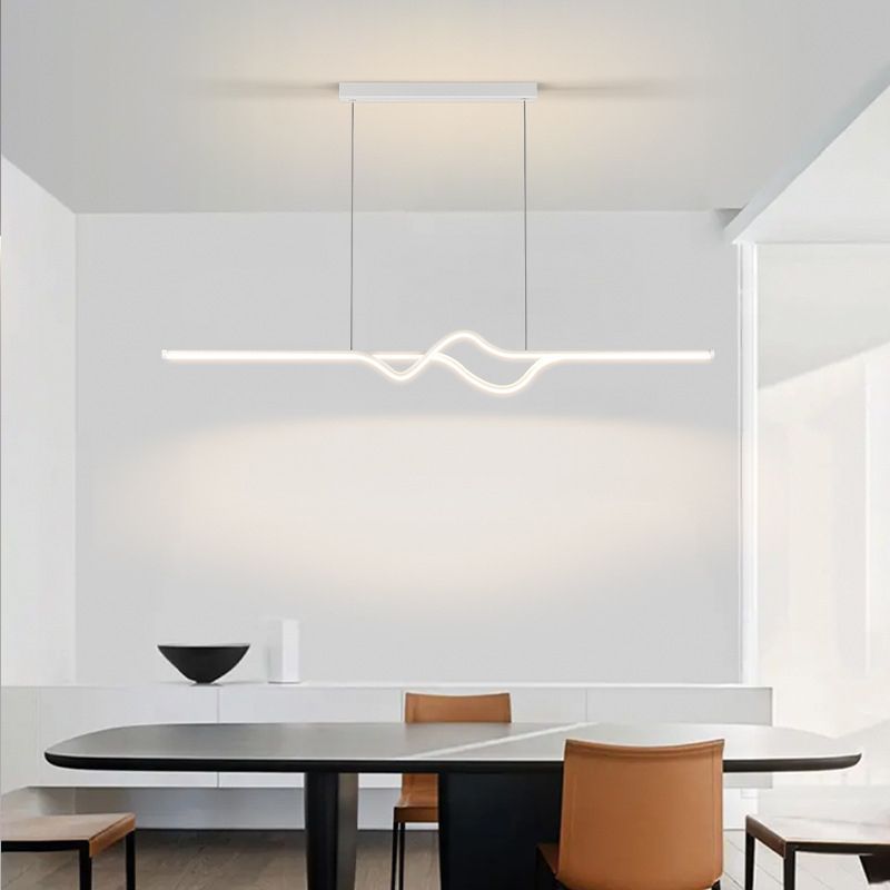 Arisha Suspension Linéaire Minimaliste, Noir/Blanc/Gris, Salon - Neutralighting