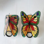 Arisha Applique Murale Papillon Tiffany, Métal/Verre, Bleu/Rouge/Multi-Couleurs/Bleu Clair - Neutralighting
