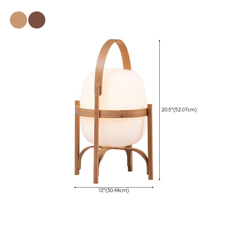 Muto Lampadaire Lanterne Moderne, Bois/Verre, Blanc/Bois, Salon - Neutralighting