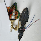 Arisha Applique Murale Papillon Tiffany, Métal/Verre, Bleu/Rouge/Multi-Couleurs/Bleu Clair - Neutralighting