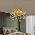 Kristy Lustre Branche Moderne Cristal/Métal Doré Salon - Neutralighting