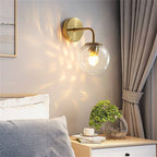 Valentina Applique Murale Boule Moderne, Métal/Verre, Noir/Or, Chambre à Coucher - Neutralighting