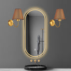 Tiffany Applique Murale Géométrique Nordique, Métal/Tissu, Noir/Blanc/Café/Lin, Chambre - Neutralighting