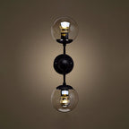 Valentina Applique de Vanité Globe Vintage, Verre/Métal, Noir/Or, Chambre à Coucher - Neutralighting
