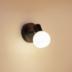 Valentina Applique Murale Boule Moderne, Verre/Métal, Noir/Blanc, Salon - Neutralighting