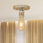 Silva Plafonnier Ampoule Vintage, Métal, Noir/Laiton/Rouille/Chromé, Salon - Neutralighting