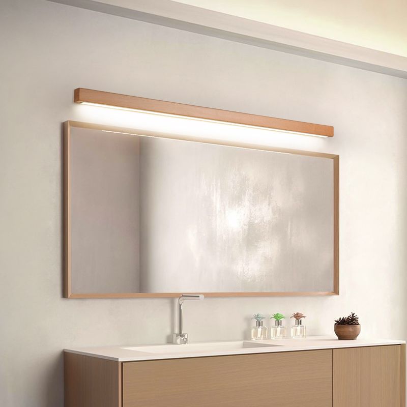 Dwyn Applique Murale Miroir Linéaire Minimaliste Bois Salon - Neutralighting