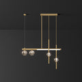 Kristy Suspension Linéaire/Sphère Moderne, Métal/Cristal, Doré, Salle à Manger - Neutralighting