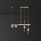Kristy Suspension Linéaire/Sphère Moderne, Métal/Cristal, Doré, Salle à Manger - Neutralighting