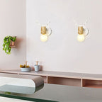 Muto Applique Murale Cerf Moderne, Bois/Verre, Blanc/Noir, Salle à Manger - Neutralighting