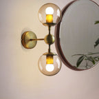 Valentina Applique de Vanité Globe Vintage, Verre/Métal, Noir/Or, Chambre à Coucher - Neutralighting