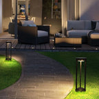 Ray Borne Extérieure Cylindrique Simple, Métal, Noir, Jardin - Neutralighting