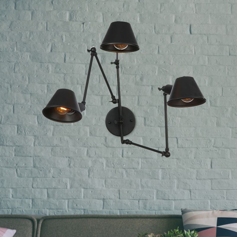 Epoch Applique Murale Cône Vintage, Métal, Noir/Rouille, Salon - Neutralighting