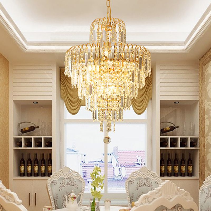 Kristy Lustre Multi Luxueux, Cristal, Or, Salon - Neutralighting