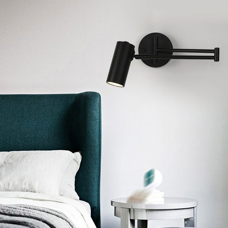 Epoch Applique Murale Cylindrique Réglable, Noir/Or, Chambre - Neutralighting