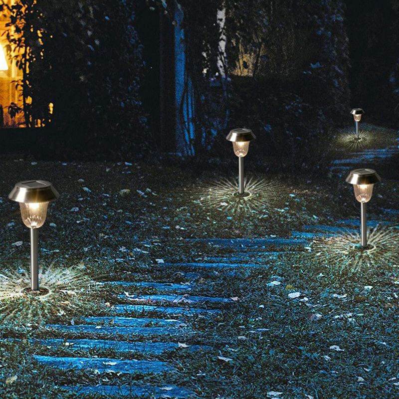 Ray Borne Extérieure Cylindre Moderne, Métal/Acrylique, Argent, Jardin - Neutralighting