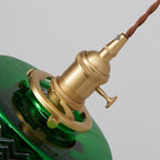 Valentina Suspension Cylindre/Géométrie Vintage, Métal/Verre, Vert, Salle à Manger - Neutralighting
