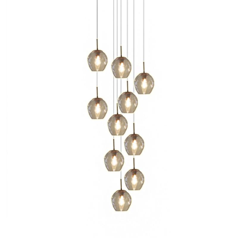 Valentina Moderne LED Lustre Doré Métal Verre Salon Chambre à coucher - Neutralighting