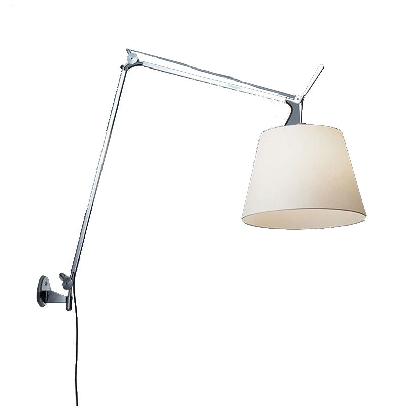 Epoch Applique Murale Orientable Minimaliste, Métal/Fabrique, Argent - Neutralighting